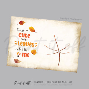 Cute Leaves Fall Autumn - Handprint Art Craft Printable Keepsake Gift Template - PRINT IT OFF