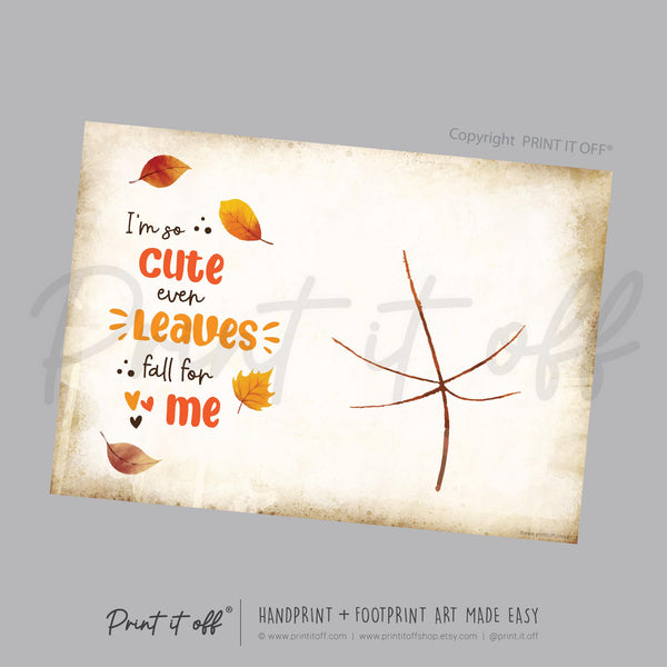 Cute Leaves Fall Autumn - Handprint Art Craft Printable Keepsake Gift Template - PRINT IT OFF