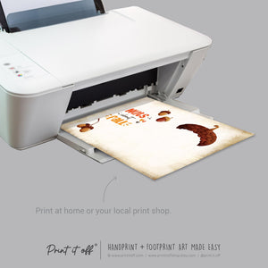 Acorn Nuts About Fall Autumn - Handprint Art Craft Printable Keepsake Gift Template - PRINT IT OFF