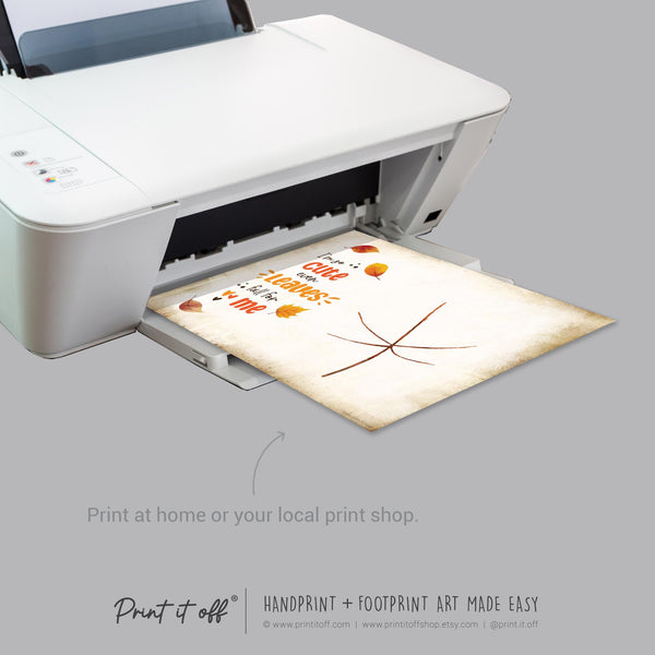 Cute Leaves Fall Autumn - Handprint Art Craft Printable Keepsake Gift Template - PRINT IT OFF