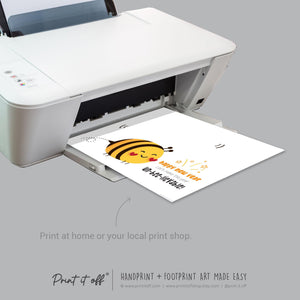 Bee Happy New Year - Handprint Art Craft Printable Keepsake Gift Template Hand Baby - PRINT IT OFF