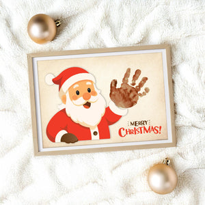 Santa Merry Christmas Xmas - Hand Handprint Footprint Art Craft Printable Keepsake Gift Template - PRINT IT OFF