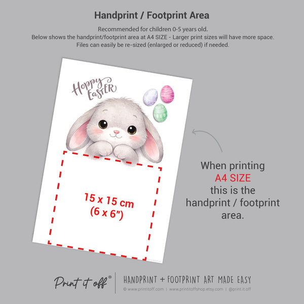 Hoppy Easter Bunny - Handprint Footprint Art Craft Keepsake Template  - PRINT IT OFF
