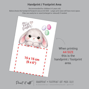 First 1st Easter Bunny - Handprint Footprint Art Craft Baby Keepsake Memory Template - PRINT IT OFF