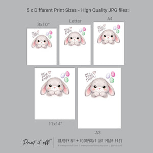 First 1st Easter Bunny - Handprint Footprint Art Craft Baby Keepsake Memory Template - PRINT IT OFF