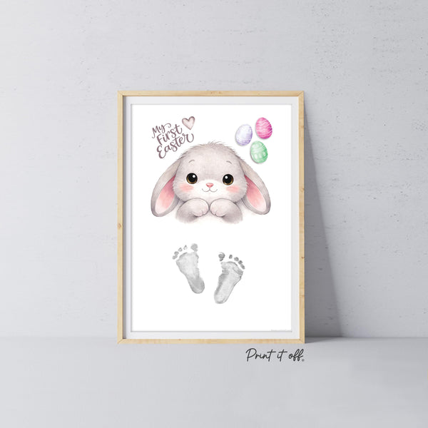 First 1st Easter Bunny - Handprint Footprint Art Craft Baby Keepsake Memory Template - PRINT IT OFF