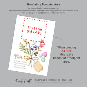 Easter Flower Poem - Handprint Footprint Art Craft Card Baby Keepsake Memory - PRINT IT OFF