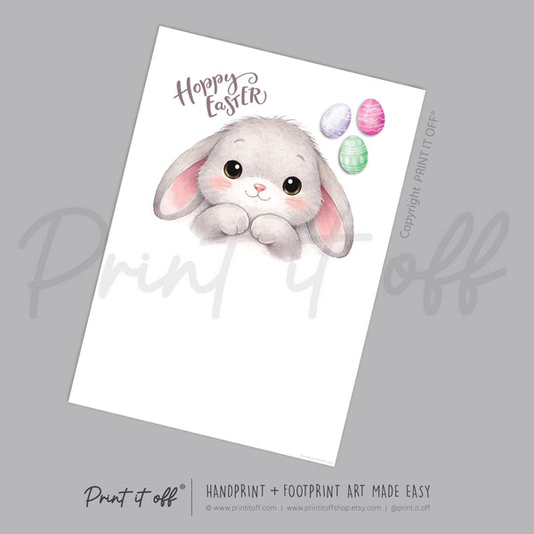 Hoppy Easter Bunny - Handprint Footprint Art Craft Keepsake Template  - PRINT IT OFF