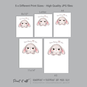 Some Bunny Loves You - Easter Handprint Footprint Art Craft Baby Keepsake Memory Template - PRINT IT OFF