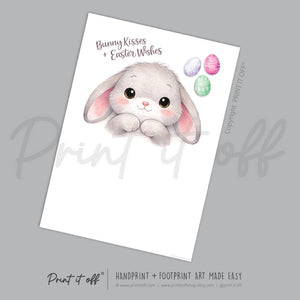 Bunny Kisses Easter Wishes - Handprint Footprint Art Craft Keepsake Template  - PRINT IT OFF