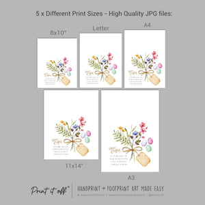 Easter Flower Poem - Handprint Footprint Art Craft Card Baby Keepsake Memory - PRINT IT OFF