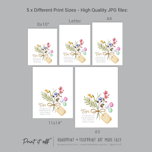 Easter Flower Poem - Handprint Footprint Art Craft Card Baby Keepsake Memory - PRINT IT OFF