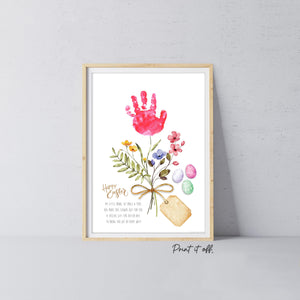 Easter Flower Poem - Handprint Footprint Art Craft Card Baby Keepsake Memory - PRINT IT OFF