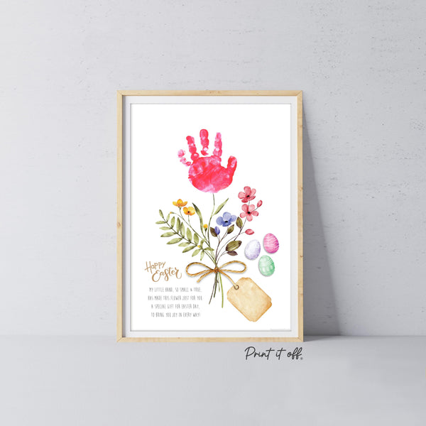 Easter Flower Poem - Handprint Footprint Art Craft Card Baby Keepsake Memory - PRINT IT OFF