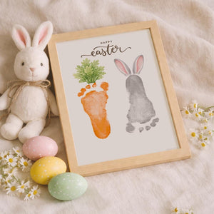 Happy Easter - Bunny Carrot Handprint Footprint Feet Art Craft Baby Keepsake Memory - PRINT IT OFF
