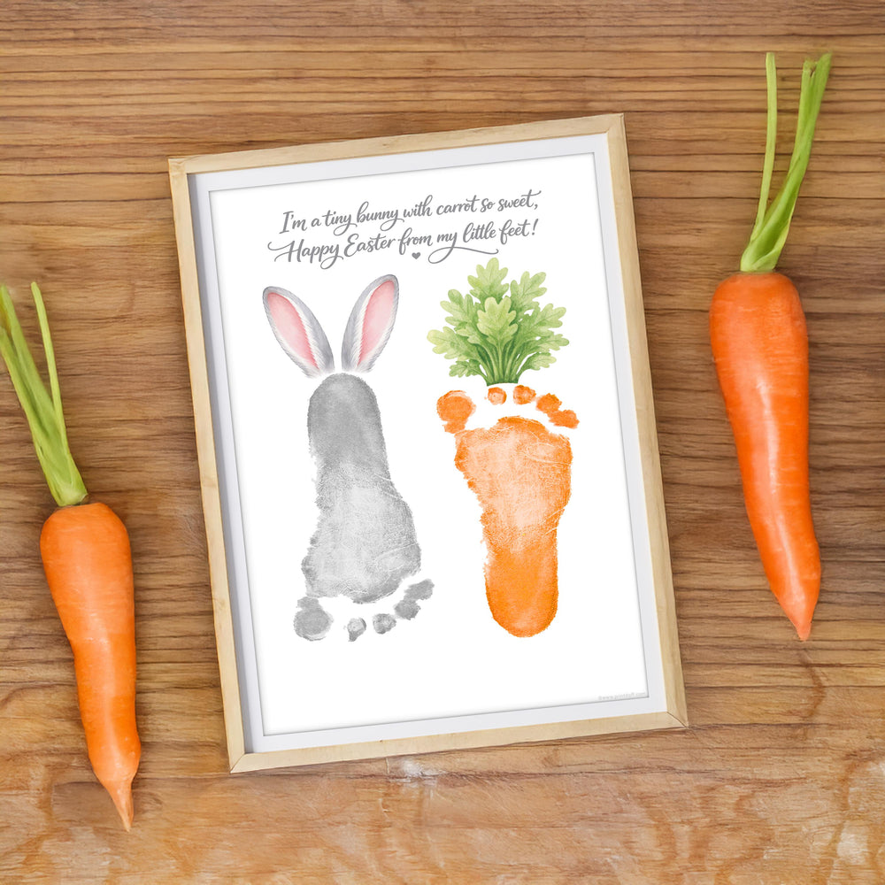 Happy Easter - Bunny Carrot Poem Handprint Footprint Feet Art Craft Baby Keepsake Memory - PRINT IT OFF
