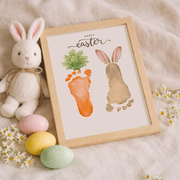 Happy Easter - Bunny Carrot Handprint Footprint Feet Art Craft Baby Keepsake Memory - PRINT IT OFF