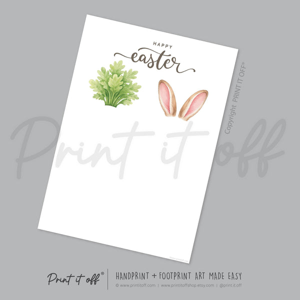 Happy Easter - Bunny Carrot Handprint Footprint Feet Art Craft Baby Keepsake Memory - PRINT IT OFF