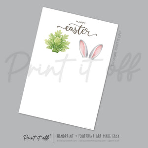 Happy Easter - Bunny Carrot Handprint Footprint Feet Art Craft Baby Keepsake Memory - PRINT IT OFF