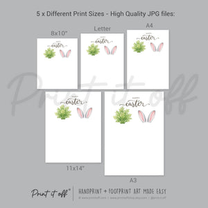 Happy Easter - Bunny Carrot Handprint Footprint Feet Art Craft Baby Keepsake Memory - PRINT IT OFF