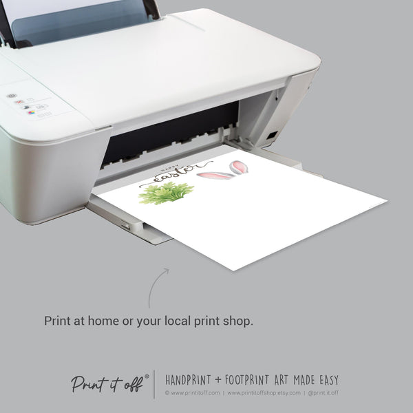 Happy Easter - Bunny Carrot Handprint Footprint Feet Art Craft Baby Keepsake Memory - PRINT IT OFF