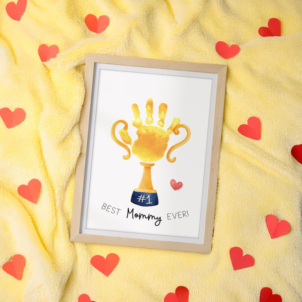 Mother's Day Mommy Handprint Trophy, Keepsake Art Digital Download PRINT IT OFF