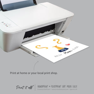 Best Mom Mother's Day Handprint Trophy, Keepsake Art Digital Download PRINT IT OFF