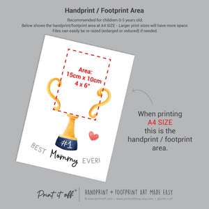 Mother's Day Mommy Handprint Trophy, Keepsake Art Digital Download PRINT IT OFF