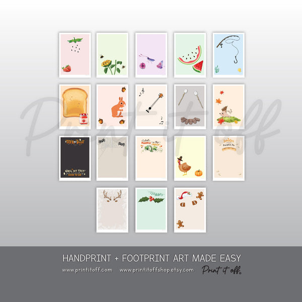 2027 Handprint Calendar, Handprint & Footprint Crafts, Printable Kids Calendar, Baby Toddler Keepsake, DIY Grandparent Gift