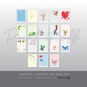 2027 Handprint Calendar, Handprint & Footprint Crafts, Printable Kids Calendar, Baby Toddler Keepsake, DIY Grandparent Gift