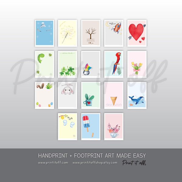 2027 Handprint Calendar, Handprint & Footprint Crafts, Printable Kids Calendar, Baby Toddler Keepsake, DIY Grandparent Gift