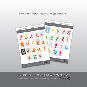 2027 Handprint Calendar, Handprint & Footprint Crafts, Printable Kids Calendar, Baby Toddler Keepsake, DIY Grandparent Gift