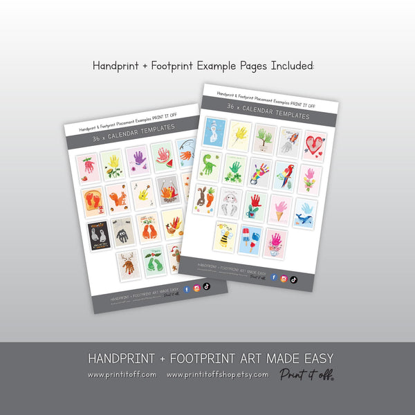 2028 Handprint & Footprint Calendar, Printable Kids Craft Templates, Diy Keepsake, Homemade Gift PRINT IT OFF