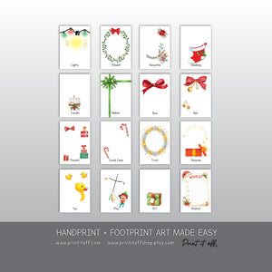 Christmas Handprint & Footprint Art, Printable Kids Craft Templates, Christmas Words Learning, Toddler Preschool Keepsake PRINT IT OFF