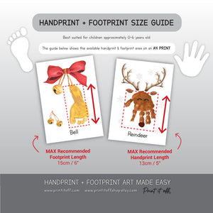 Christmas Handprint & Footprint Art, Printable Kids Craft Templates, Christmas Words Learning, Toddler Preschool Keepsake PRINT IT OFF