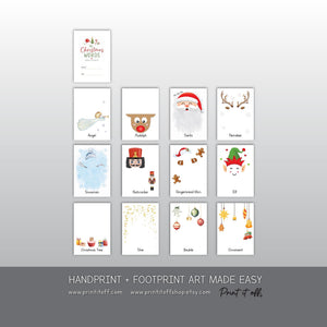 Christmas Handprint & Footprint Art, Printable Kids Craft Templates, Christmas Words Learning, Toddler Preschool Keepsake PRINT IT OFF