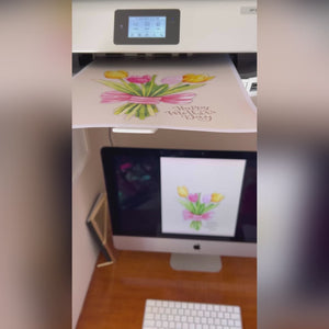 Happy Mothers Day Handprint Craft Art / Flower Bunch / Mom Mum / Kids Baby Toddler Child / Activity Gift Diy Card Print / PRINT IT OFF 0424