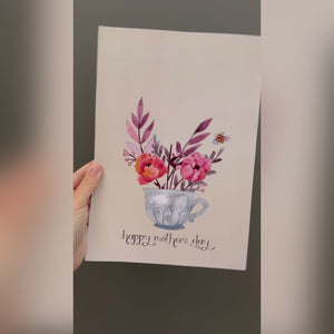 Teacup Mother's Day - Handprint Art Craft Printable Keepsake Gift Template - PRINT IT OFF 0199