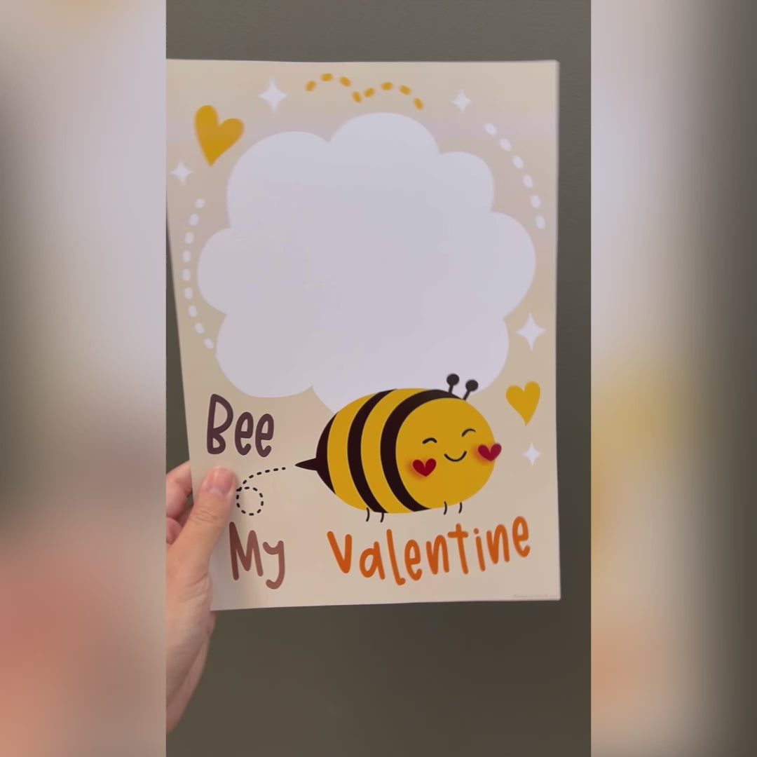 Bee My Valentine / Bumble Bee / Handprint Footprint Art / Happy Valentine's Day / DIY Card Craft / Kids Baby Toddler / Print it Off 0823