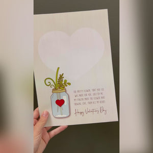 Handprint Flower Jar / Happy Valentine's Day / Handprint DIY Craft Art / Love Card Poem / Baby Kids Toddler / Keepsake Print it Off 0144