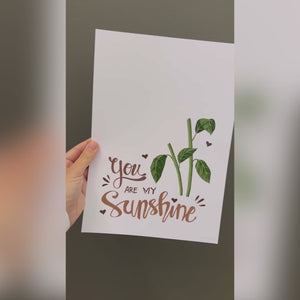 You Are My Sunshine Handprint Craft Art / Sun Flower 2 Hands / Baby Toddler Child / Decor Nursery Activity Gift Diy Card / PRINT IT OFF 0461