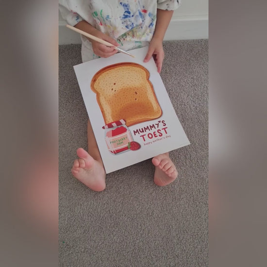 Mummy's Toest Toast / Happy Mother's Day Mum / Footprint Feet Toes Art / Keepsake Baby Toddler Gift Craft Card DIY / Print It Off 0476