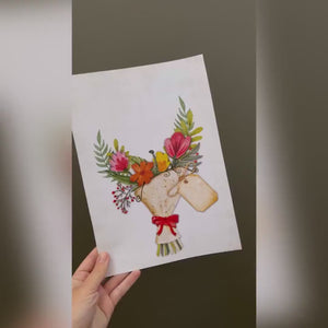 Handprint Footprint Craft Art / Flower Bunch / Mom Mum Mothers Day / Kids Baby Toddler Child / Hand Activity Gift Card / Print it off 0723