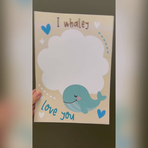 I Whaley Love You / Handprint Footprint Art / Happy Valentine's Day / DIY Card Craft / Kids Baby Toddler / Print it Off 0826
