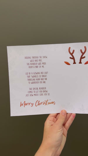 Reindeer Christmas Poem - Handprint Footprint Art Craft Printable Keepsake Gift Template - PRINT IT OFF 0648