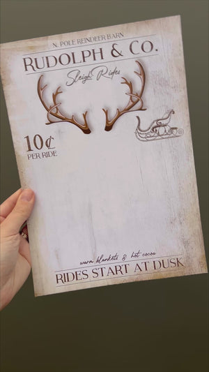 Reindeer Sign Christmas - Handprint Art Craft Printable Keepsake Gift Template - PRINT IT OFF 0614