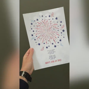 Firework Handprint Art Craft / Happy 4th of July Independence Day USA America American / Child Kids Baby Toddler / Print It Off 0265