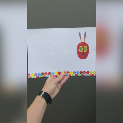 The Hungry Caterpillar / Handprint Footprint DIY Art Craft / Kids Toddler Baby Keepsake / First Birthday Party Card / Print it Off 0127