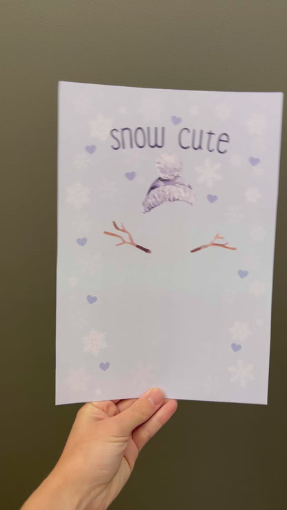 Snow Cute Snowman Footprint Foot Art Craft / First Christmas Xmas Baby Toddler Kids / DIY Card Gift Memory Keepsake / Print It Off 0661