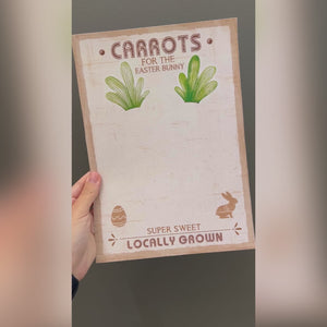 Carrots for Easter Bunny / Footprint Feet Art Craft / Kids Baby Toddler / Activity Keepsake Gift Card Decor Farm Sign / PRINT IT OFF